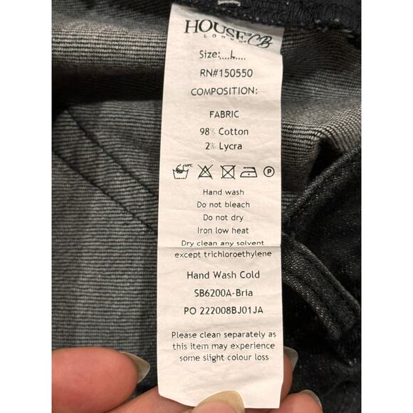 House of CB Bria High Rise Straight Leg Jeans Faded Black Stretch large - Picture 3 of 10